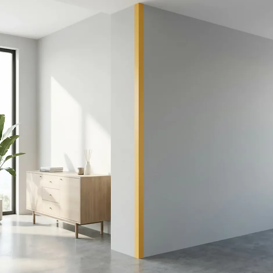 Quest Cornière PVC 35x35 mm de protection et de décoration, baguette d'angle de finition, profilé L, KT, rigide, l'or, 100 cm