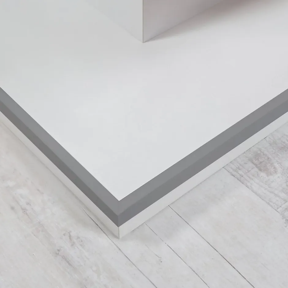 Cornière PVC 20x10 mm de protection et de décoration, baguette d'angle de finition, profilé L, KT, rigide, gris, 200 cm-Quest Best