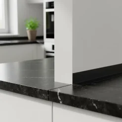 Cornière PVC 50x50 mm de protection et de décoration, baguette d'angle de finition, profilé L, KT, rigide, noir, 150 cm-Quest Outlet