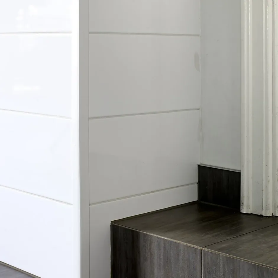 Cornière PVC 50x50 mm de protection et de décoration, baguette d'angle de finition, profilé L, KT, rigide, blanc, 200 cm-Quest New