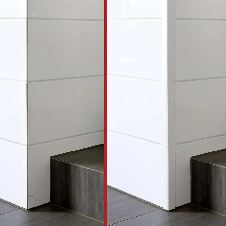 Cornière PVC 50x50 mm de protection et de décoration, baguette d'angle de finition, profilé L, KT, rigide, blanc, 200 cm-Quest New