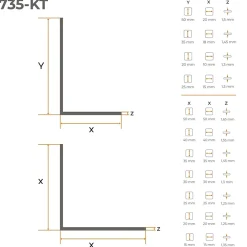 Quest Cornière PVC 50x50 mm de protection et de décoration, baguette d'angle de finition, profilé L, KT, rigide, beige, 150 cm