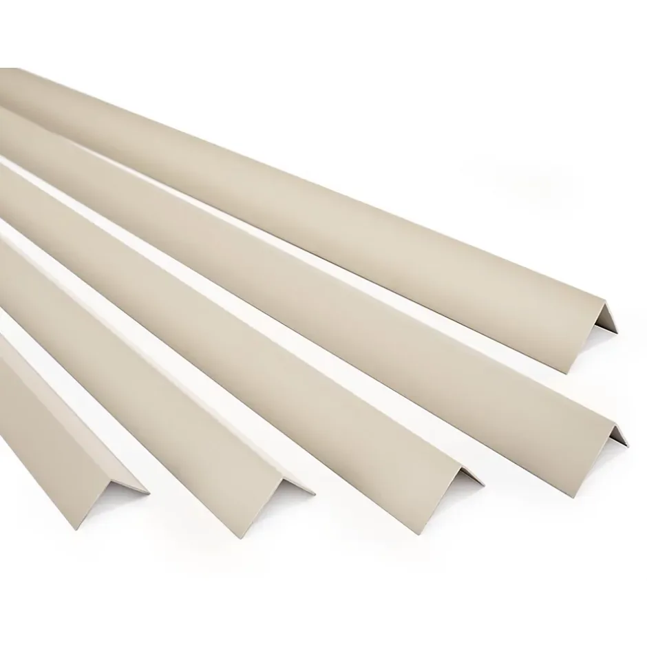 Quest Cornière PVC 50x50 mm de protection et de décoration, baguette d'angle de finition, profilé L, KT, rigide, beige, 150 cm