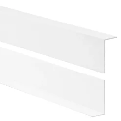Quest Cornière PVC 35x18 mm de protection et de décoration, baguette d'angle de finition, profilé L, KT, rigide, blanc, 200 cm