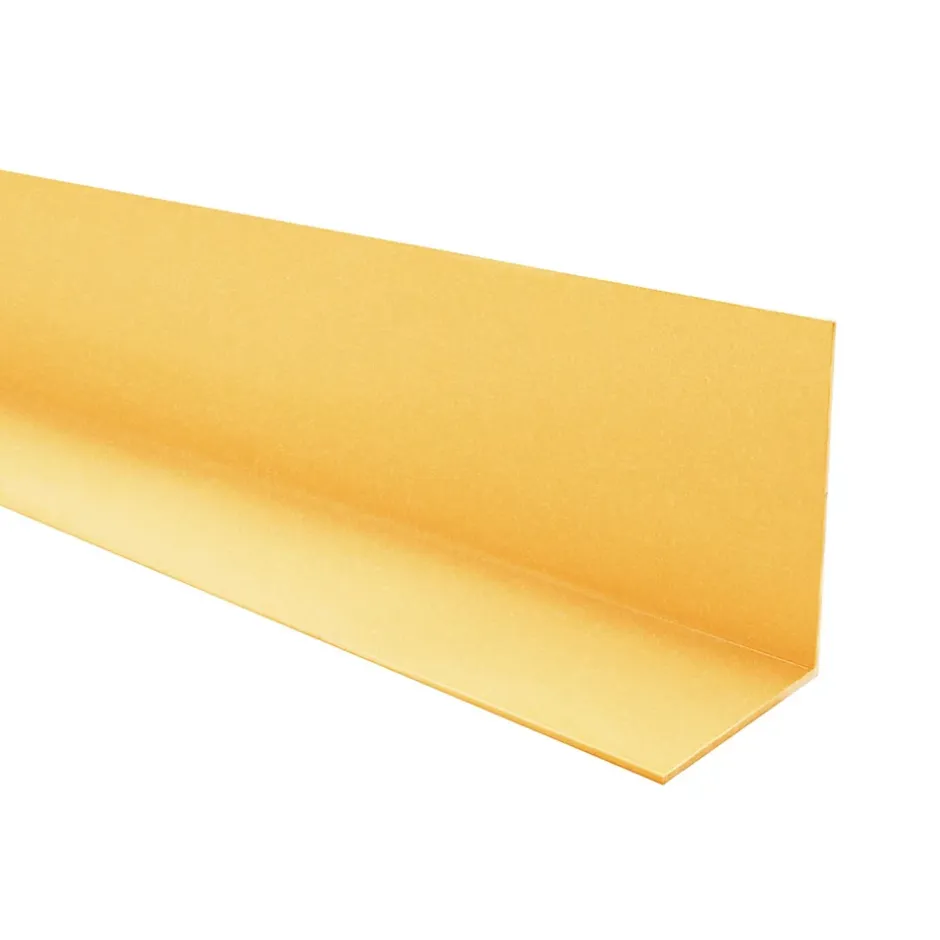 Cornière PVC 50x50 mm de protection et de décoration, baguette d'angle de finition, profilé L, KT, rigide, l'or, 150 cm-Quest Clearance