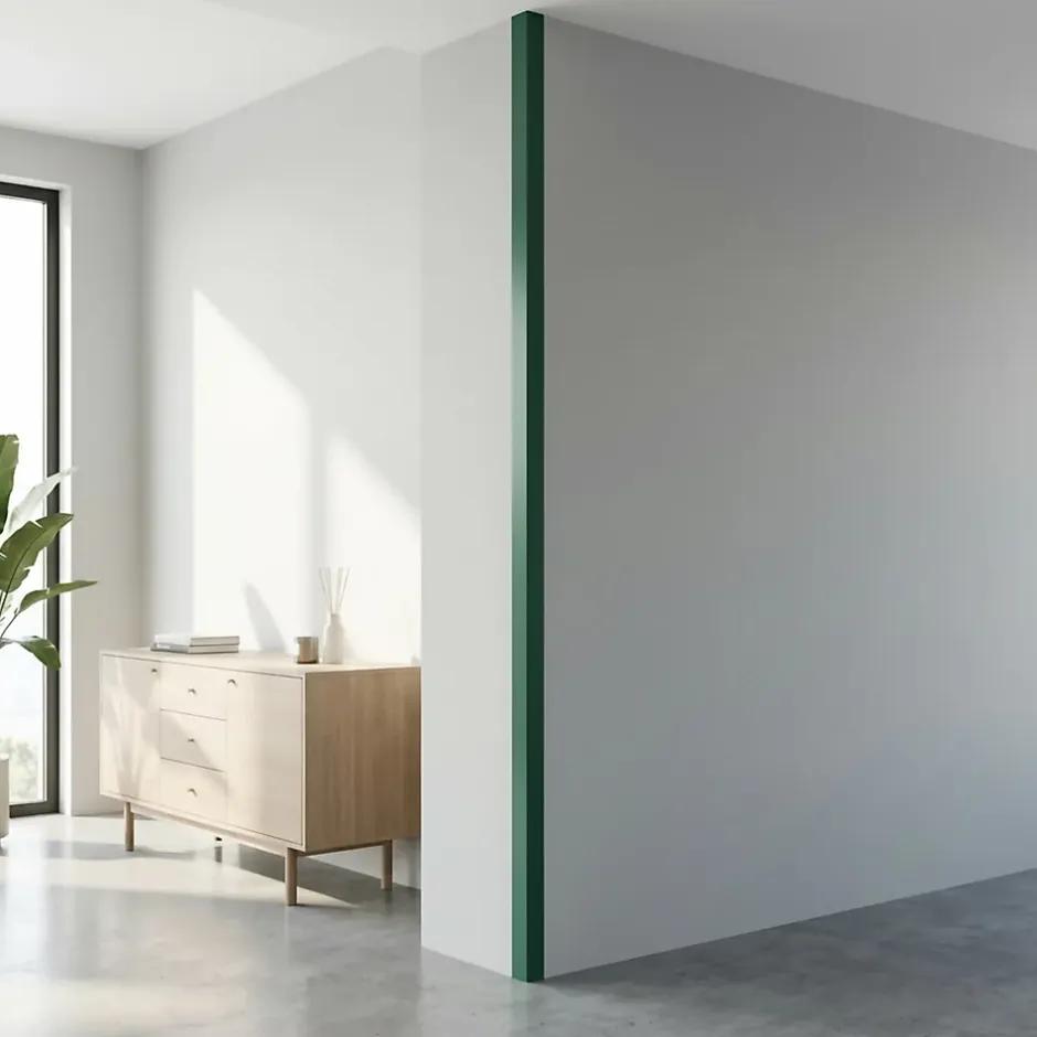 Cornière PVC 15x15mm de protection et de décoration, baguette d'angle de finition, profilé L, KT, rigide, vert, 200 cm-Quest Best