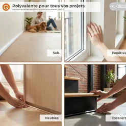 Quest Moulure Décorative Adhesive 10 mm, Quart de Rond PVC flexible - 3 mètres, chêne clair