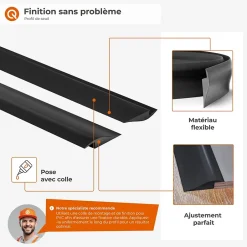 Quest Profil de rampe flexible en PVC pour carrelages, moquettes, beige, 200 cm