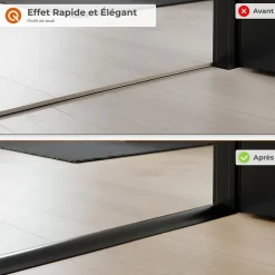 Quest Profil de rampe flexible en PVC autocollant pour carrelages et moquettes, Beige