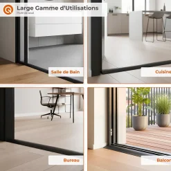 Quest Profil de rampe flexible en PVC pour carrelages, moquettes, gris, 200 cm