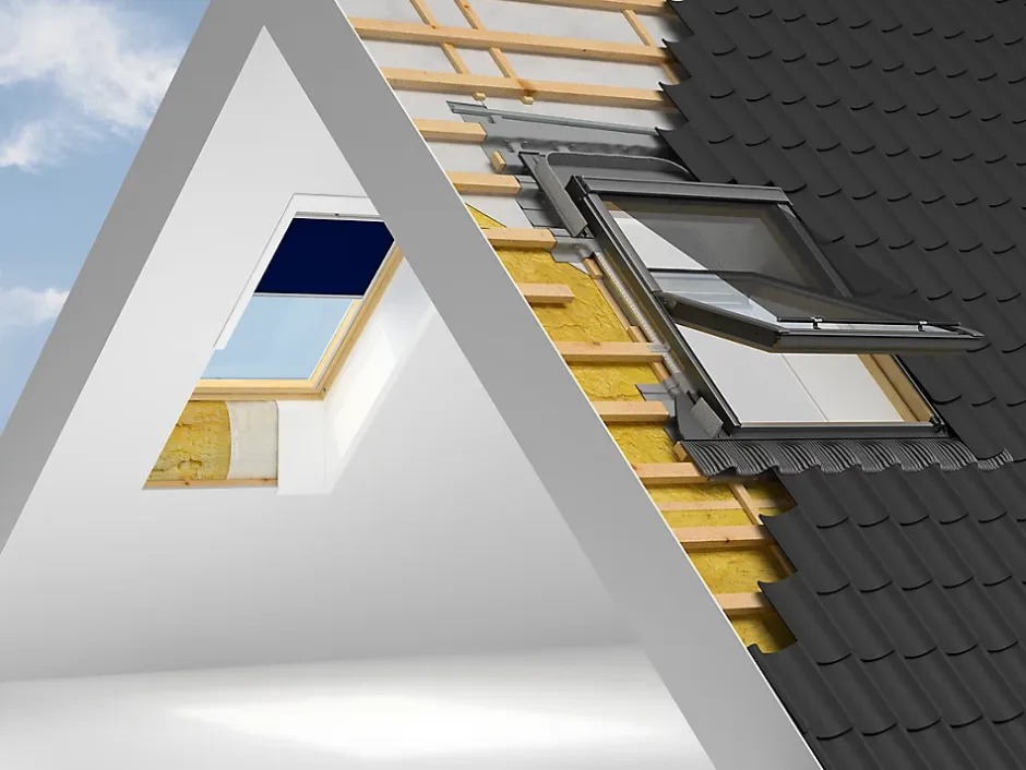 Velux Raccord fenêtre de toit simple sur tuiles EDW SK08 ocre