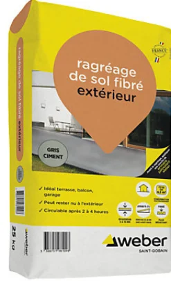 Ragréage de sol fibré extérieur Weber 25kg-Weber Saint-Gobain Outlet