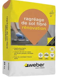Ragréage de sol fibré rénovation Weber 25kg-Weber Saint-Gobain Online
