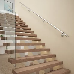 Fortia Rampe arrondie pour escalier acier argent