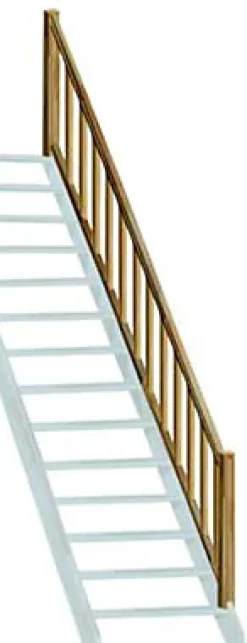 Kordo Rampe balustre rectangle sapin escalier droit