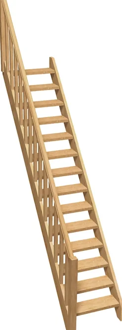 Kordo Rampe balustre rectangle sapin escalier 1/4 tournant