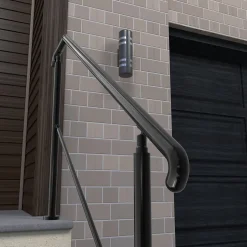 AICA Sanitaire Rampe d'escalier L.162cm - acier inox 201 - 4 à 5 Marches - Noir Garde Corps - Angle Reglable de 0-60 - Exterieur et Interieur