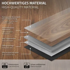 Ml-Design Revêtement de sol à clic en PVC 7,7m²/35 planches 122x18cm marron aspect chêne bois