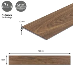 Ml-Design Revêtement de sol à clic en PVC 7,7m²/35 planches 122x18cm marron aspect chêne bois