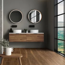 Ml-Design Revêtement de sol à clic en PVC 7,7m²/35 planches 122x18cm marron aspect chêne bois