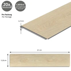 Revêtement de sol à clic en PVC 3,12m²/40 planches marron aspect chêne à chevrons naturel-Ml-Design Best