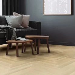 Revêtement de sol à clic en PVC 3,12m²/40 planches marron aspect chêne à chevrons naturel-Ml-Design Best