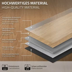 Ml-Design Revêtement de sol à clic en PVC 6,16m²/28 planches 122x18cm marron clair aspect chêne