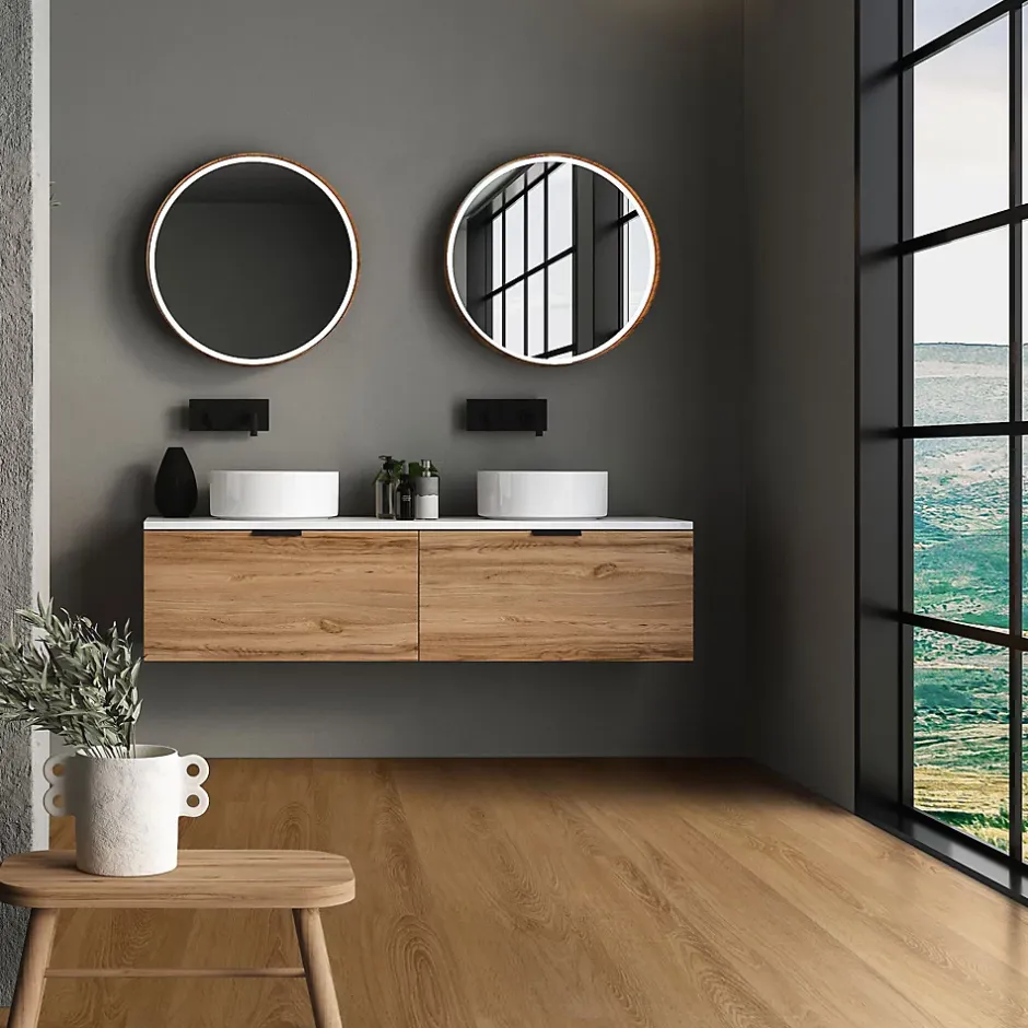 Ml-Design Revêtement de sol à clic en PVC 6,16m²/28 planches 122x18cm marron clair aspect chêne