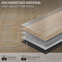 Ml-Design Revêtement de sol à clic PVC 6,16m²/28 planches 122x18cm marron aspect chêne golden hour