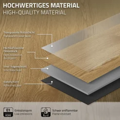 Revêtement de sol autocollant en PVC 2,23m²/16 planches 91,5x15,3cm naturel aspect chêne-Ml-Design Discount