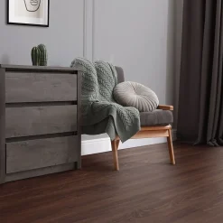 Ml-Design Revêtement de sol autocollant PVC 6,69m²/48 planches 91,5x15,3cm rouge-brun aspect noyer