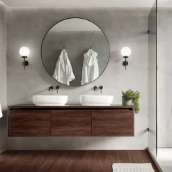 Ml-Design Revêtement de sol autocollant PVC 6,69m²/48 planches 91,5x15,3cm rouge-brun aspect noyer