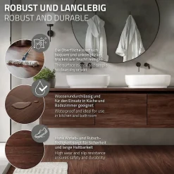 Revêtement de sol autocollant PVC 11,15m²/80 planches 91,5x15,3cm rouge-brun aspect noyer-Ml-Design