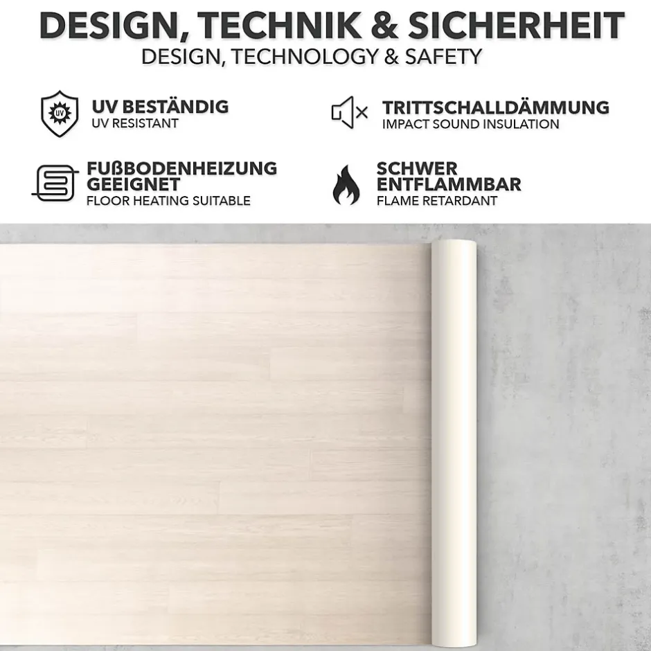 Revêtement de sol sur mesure Atlantic Pure Oak 009S 100 x 100 cm --Floordirekt Clearance