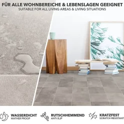 Revêtement de sol sur mesure Atlantic Zala 997M Largueur 100 x 100 cm --Floordirekt