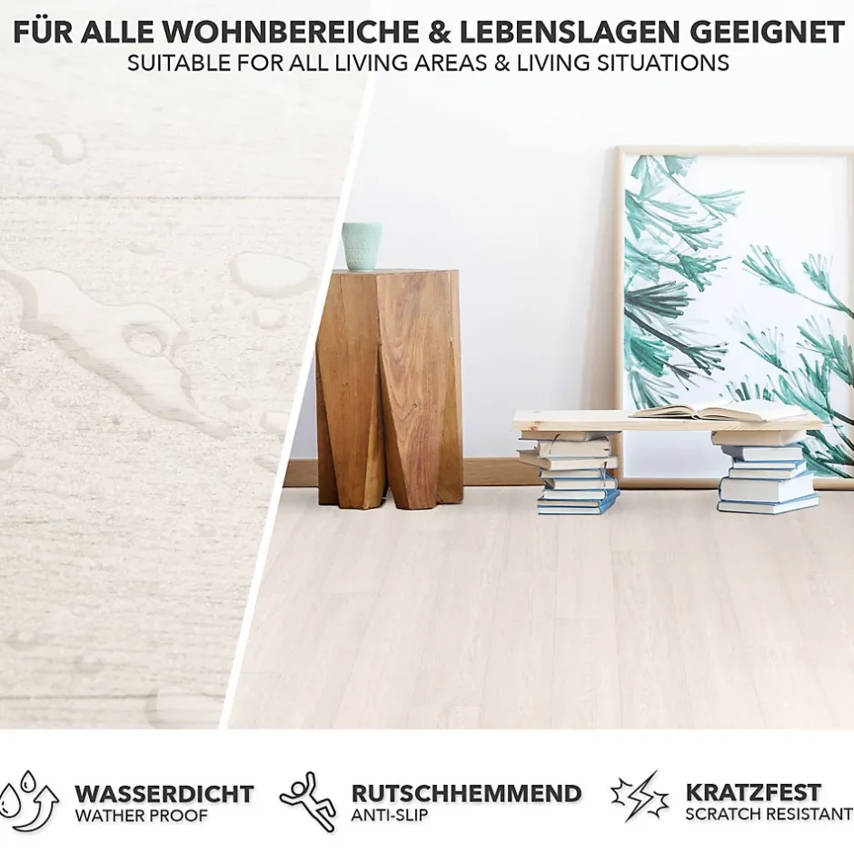 Revêtement de sol sur mesure Atlantic Pure Oak 009S 100 x 400 cm --Floordirekt Clearance