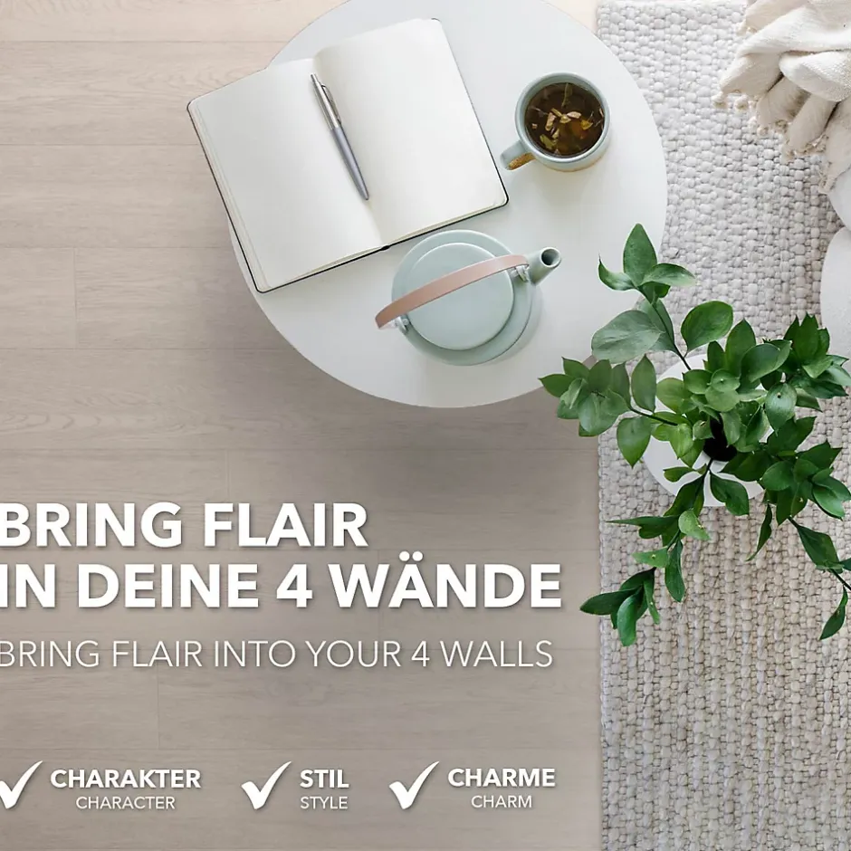 Revêtement de sol sur mesure Atlantic Pure Oak 009S 100 x 400 cm --Floordirekt Clearance