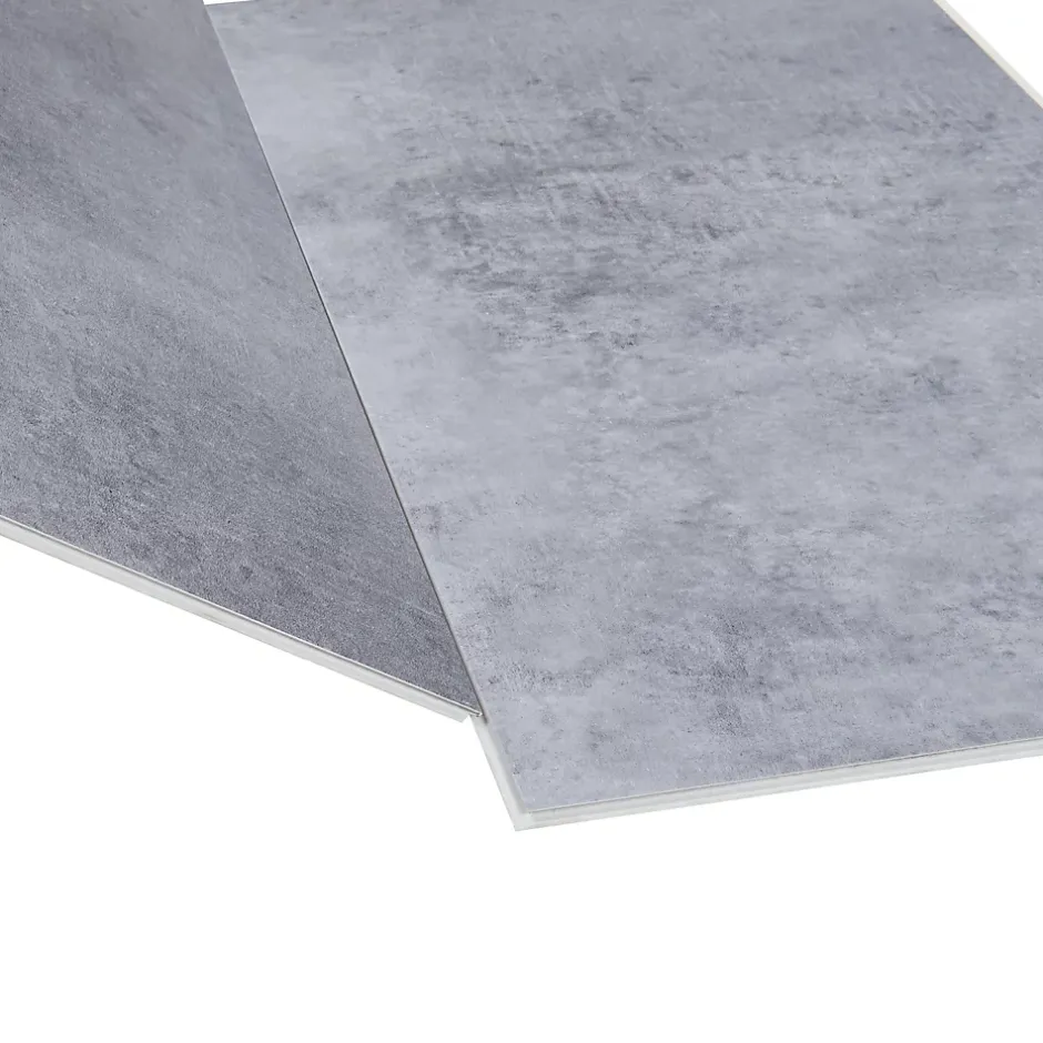 Revêtement de sol vinyle SPC à clipser Aldire 10 planches 1,86 m² gris effet béton-Neu.Holz Outlet