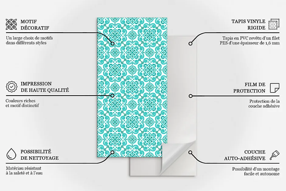 Wallfluent Revêtement Mural PVC 100x50 cm Motif Avec Des Pierres En Arrière-Plan 1 pièce