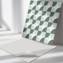 Wallfluent Revêtement Mural PVC 50x50 cm Géométrie Des Cercles Et Des Carrés 4 pièces