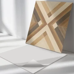 Revêtement Mural PVC 50x50 cm Motif Géométrique À Carreaux 4 pièces-Wallfluent Best