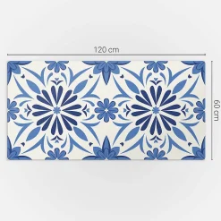 Wallfluent Revêtement Mural PVC 120x60 cm Motifs Végétaux En Carreaux 1 pièce