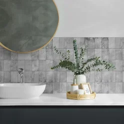 Wallfluent Revêtement Mural PVC 50x50 cm Texture De Mosaïque 4 pièces