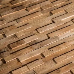Revêtement parement en teck recyclé naturel barette 20cm x50cm-Wanda Collection Sale