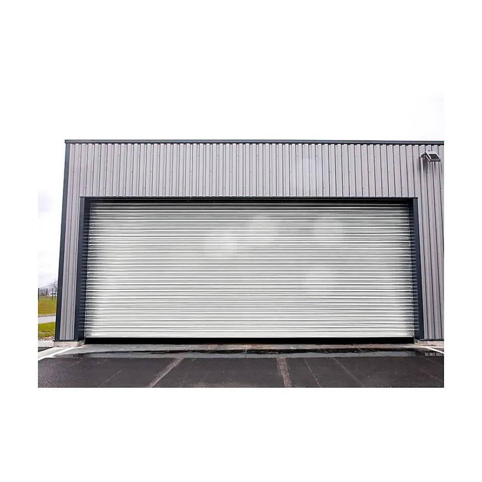 Rideau Métallique Blanc RAL9010 Motorisé 380V Lames Pleines 9/10ème L11000 H4500-4M Best