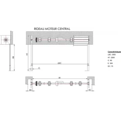 Rideau Métallique Galvanisé Motorisé 220V Lames Pleines 7/10ème L2500 H2000 CLASSIC-4M Sale