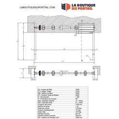 4M Rideau Métallique Galvanisé Motorisé 220V Lames Pleines 7/10ème L3000 H3500 CLASSIC BOX