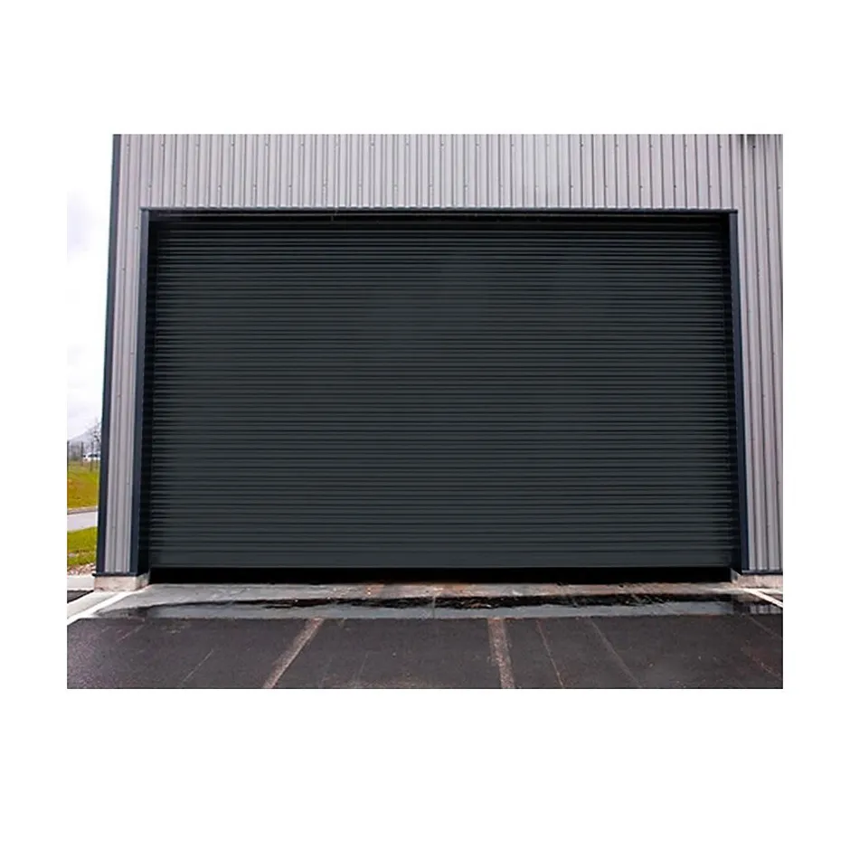 4M Rideau Métallique Gris RAL7016 Motorisé 380V Lames Pleines 9/10ème L11000 H3000