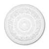 Profhome Rosace 156046 Élement décorative Élement pour plafond style Rococo-Baroque blanc diametre 86 cm