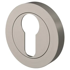 Rosace de fonction rond à visser cylindre Duod effet nickel satin gris Ø50mm-GoodHome Best